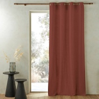 Штора Из стираного льна на подкладке с люверсами Private 140 x 180 см каштановый AM.PM  фото, kupilegko.ru